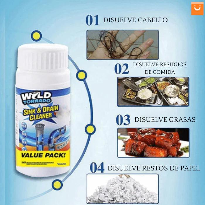 3x1 SOLO POR HOY: Wild Tornado - Destapa Cañerías Al Instante