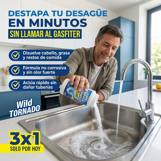 3x1 SOLO POR HOY: Wild Tornado - Destapa Cañerías Al Instante